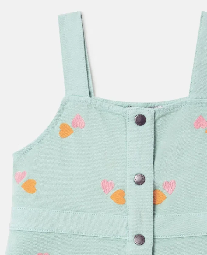 Heart-Embroidered Gabardine Dress Heart-Embroidered Gabardine Dress