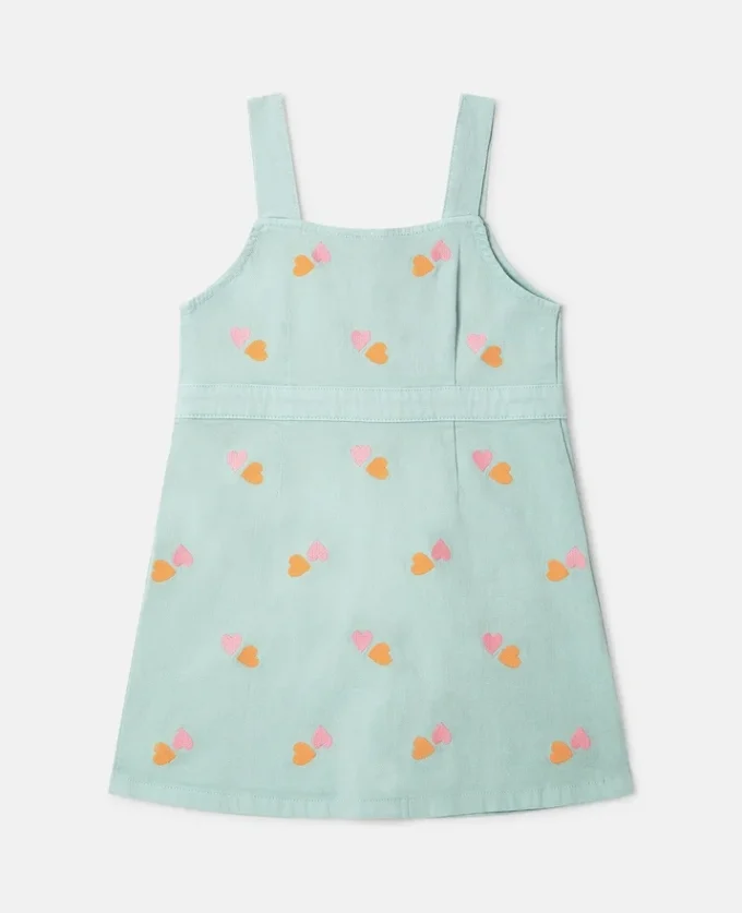 Heart-Embroidered Gabardine Dress Heart-Embroidered Gabardine Dress
