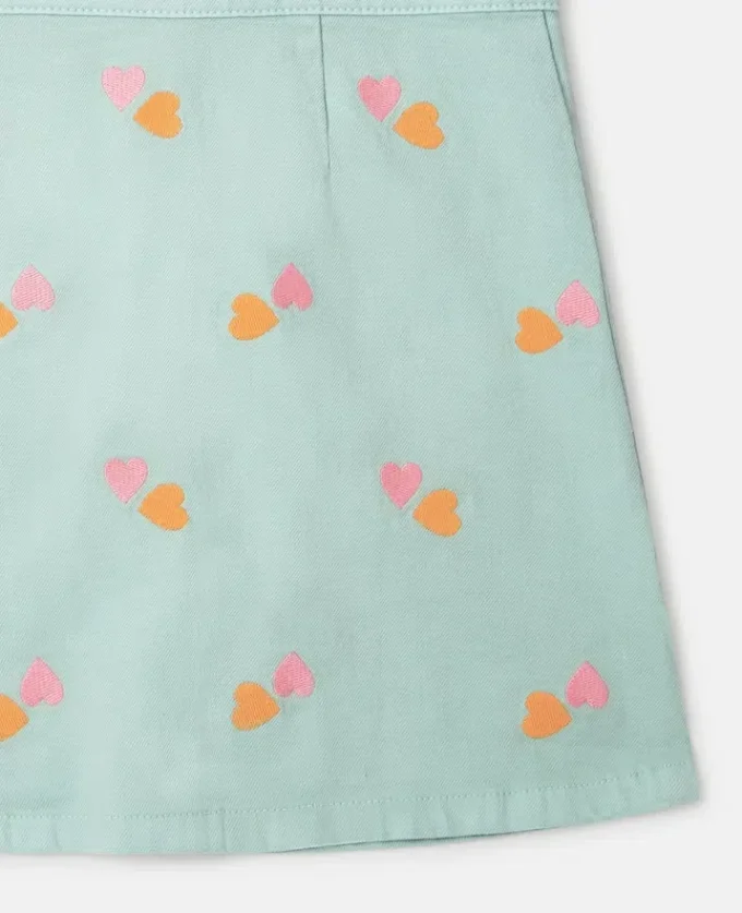 Heart-Embroidered Gabardine Dress Heart-Embroidered Gabardine Dress