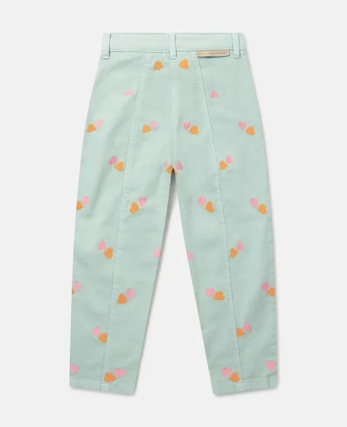 Heart-Embroidered Gabardine Trousers Heart-Embroidered Gabardine Trousers