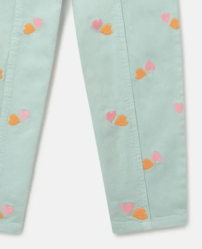 Heart-Embroidered Gabardine Trousers Heart-Embroidered Gabardine Trousers