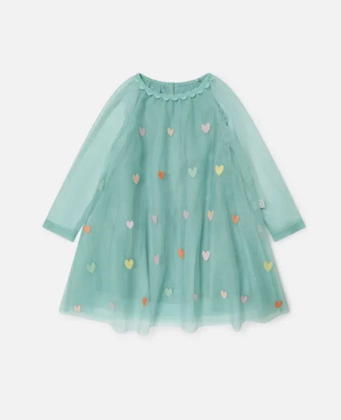 Heart Embroidered Long-Sleeve Dress Heart Embroidered Long-Sleeve Dress