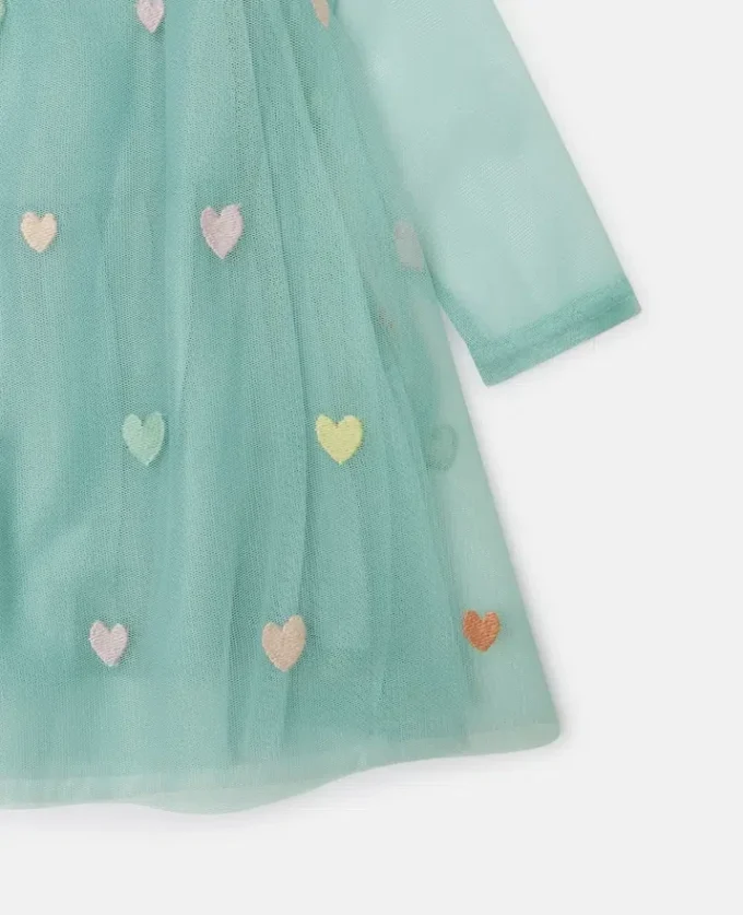 Heart Embroidered Long-Sleeve Dress Heart Embroidered Long-Sleeve Dress