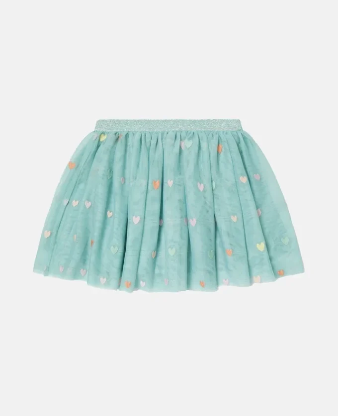 Heart Embroidered Tulle Layered Skirt Heart Embroidered Tulle Layered Skirt