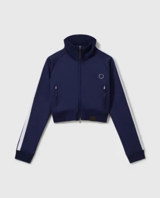 High-Neck Double Stripe Track Jacket