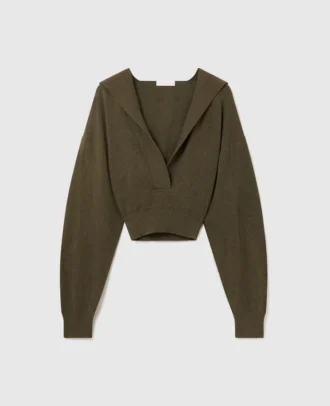 Hooded Long-Sleeve Cropped Sweater