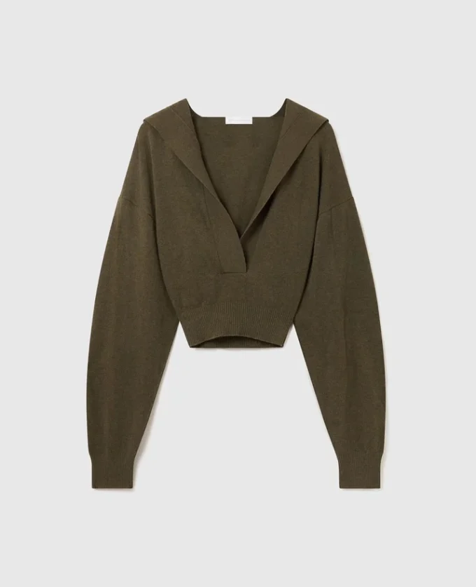 Hooded Long-Sleeve Cropped Sweater Hooded Long-Sleeve Cropped Sweater
