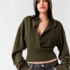 Hooded Long-Sleeve Cropped Sweater Hooded Long-Sleeve Cropped Sweater
