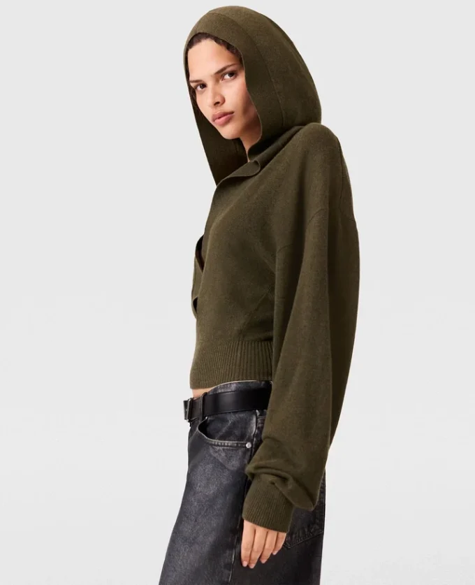 Hooded Long-Sleeve Cropped Sweater Hooded Long-Sleeve Cropped Sweater