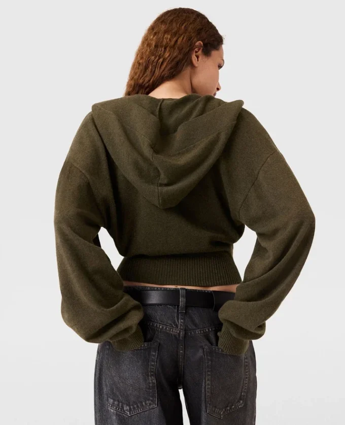 Hooded Long-Sleeve Cropped Sweater Hooded Long-Sleeve Cropped Sweater