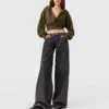 Hooded Long-Sleeve Cropped Sweater Hooded Long-Sleeve Cropped Sweater