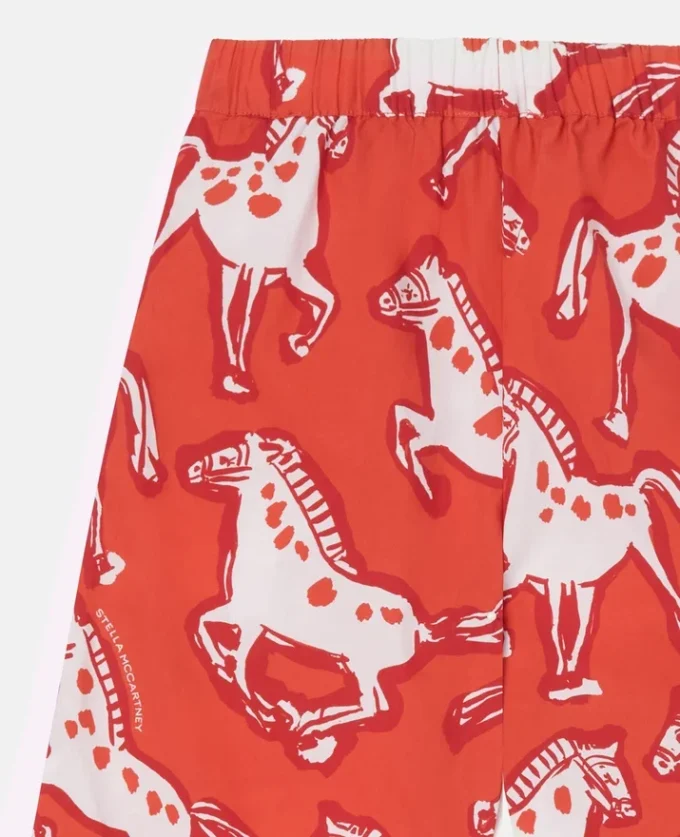 Horse-Print Popeline Trousers Horse-Print Popeline Trousers