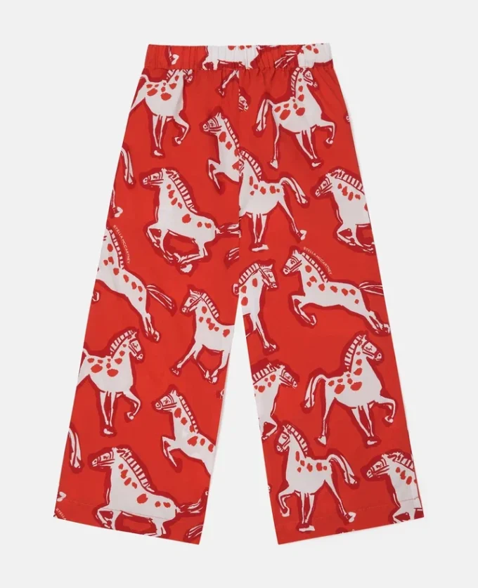 Horse-Print Popeline Trousers Horse-Print Popeline Trousers