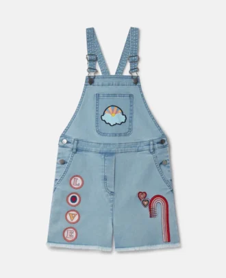 I Love You Embroidered Denim Dungarees I Love You Embroidered Denim Dungarees