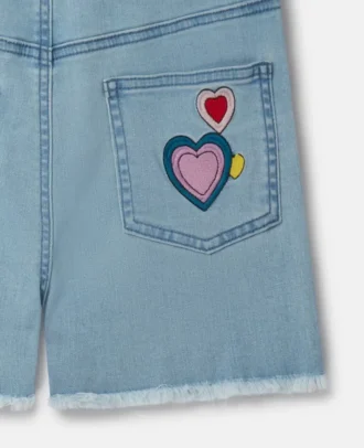 I Love You Embroidered Denim Dungarees I Love You Embroidered Denim Dungarees