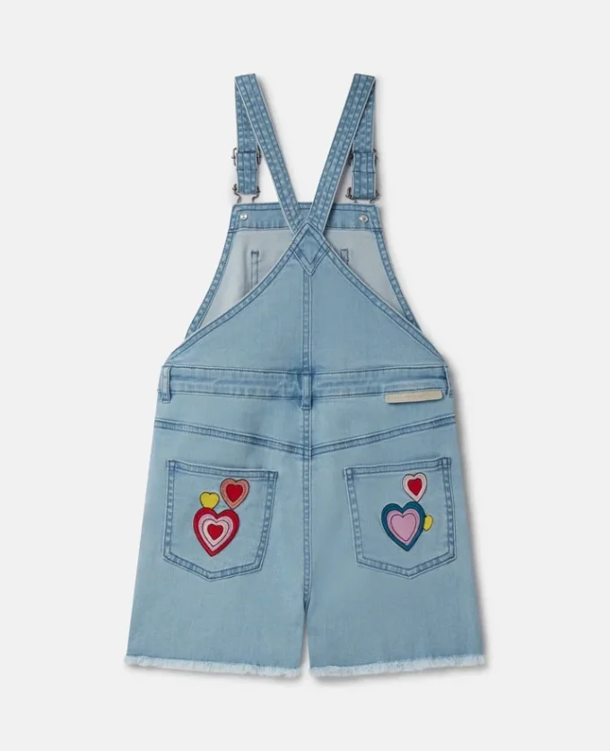 I Love You Embroidered Denim Dungarees I Love You Embroidered Denim Dungarees