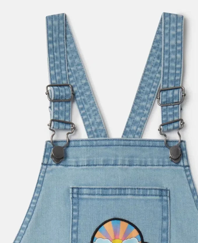 I Love You Embroidered Denim Dungarees I Love You Embroidered Denim Dungarees