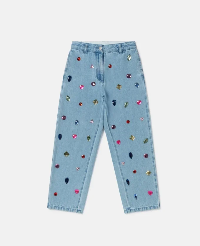 Jewel Embroidered Denim Jeans Jewel Embroidered Denim Jeans