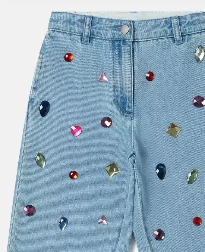 Jewel Embroidered Denim Jeans Jewel Embroidered Denim Jeans