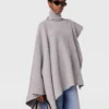 Knit Asymmetric Turtleneck Poncho Knit Asymmetric Turtleneck Poncho