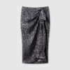 Knotted Asymmetric Leopard Midi Skirt Knotted Asymmetric Leopard Midi Skirt