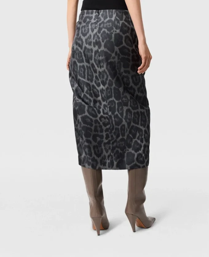 Knotted Asymmetric Leopard Midi Skirt Knotted Asymmetric Leopard Midi Skirt