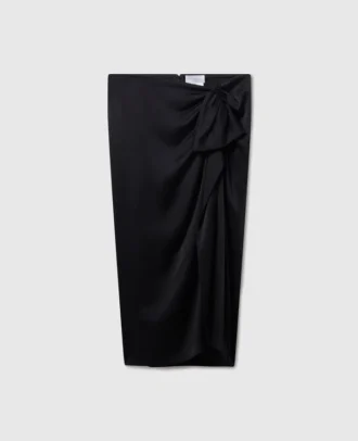 Knotted Asymmetric Midi Skirt