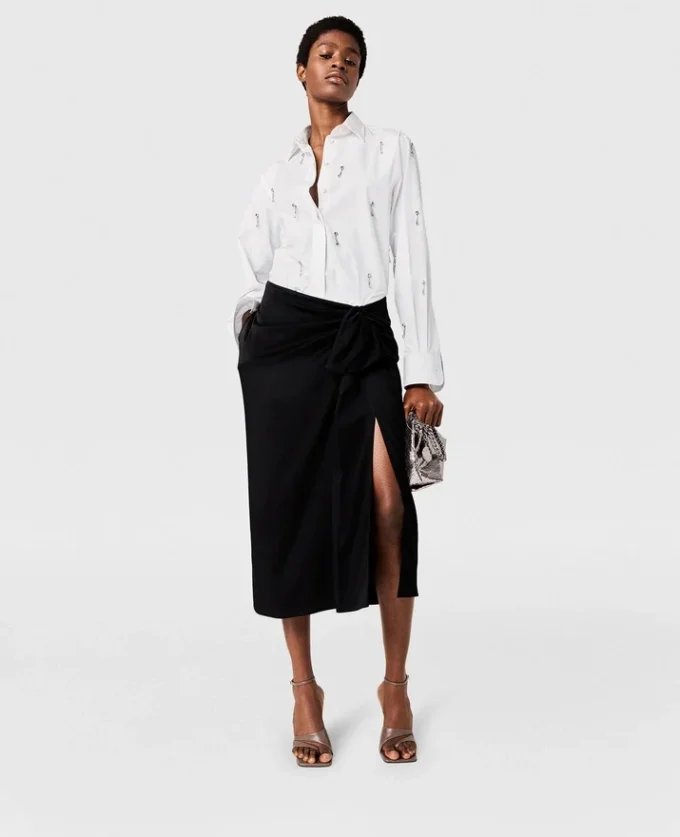 Knotted Asymmetric Midi Skirt Knotted Asymmetric Midi Skirt