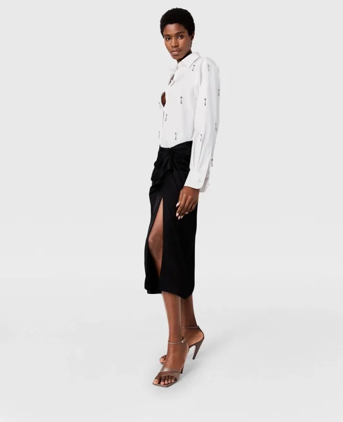 Knotted Asymmetric Midi Skirt Knotted Asymmetric Midi Skirt