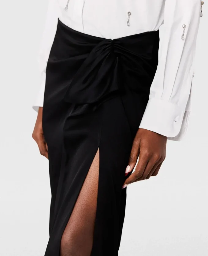 Knotted Asymmetric Midi Skirt Knotted Asymmetric Midi Skirt