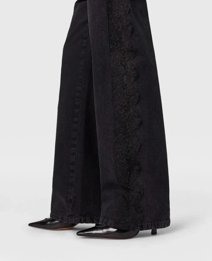 Lace High-Rise Straight Leg Jeans Lace High-Rise Straight Leg Jeans