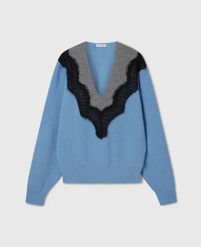 Lace Insert Long Sleeved Sweater Lace Insert Long Sleeved Sweater