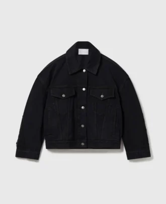 Lace-Insert Paneled Denim Jacket Lace-Insert Paneled Denim Jacket