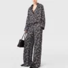 Lace Print Oversized Drawstring Pants Lace Print Oversized Drawstring Pants
