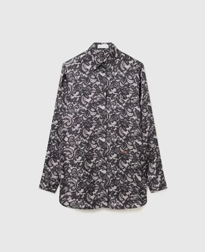 Lace Print Oversized Shirt Lace Print Oversized Shirt