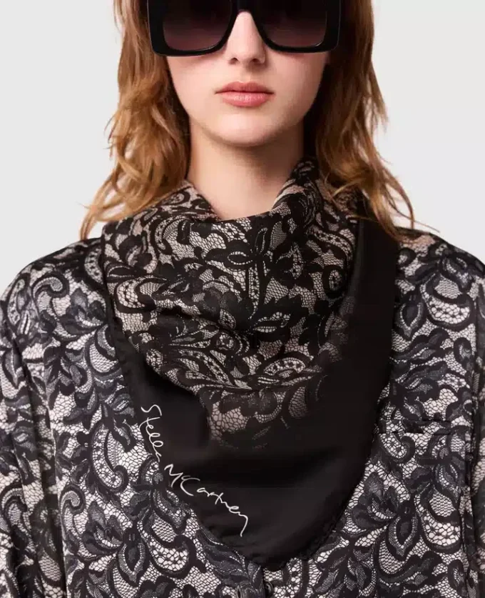 Lace Print Square Scarf Lace Print Square Scarf