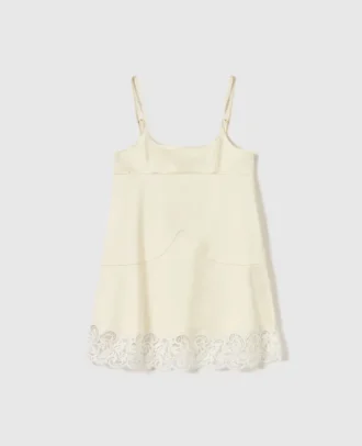 Lace-Trim Satin Mini Dress Lace-Trim Satin Mini Dress