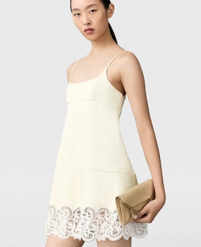 Lace-Trim Satin Mini Dress Lace-Trim Satin Mini Dress