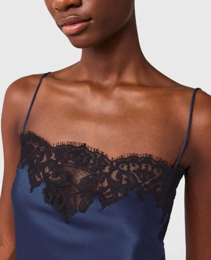 Lace-Trim Satin Top Lace-Trim Satin Top