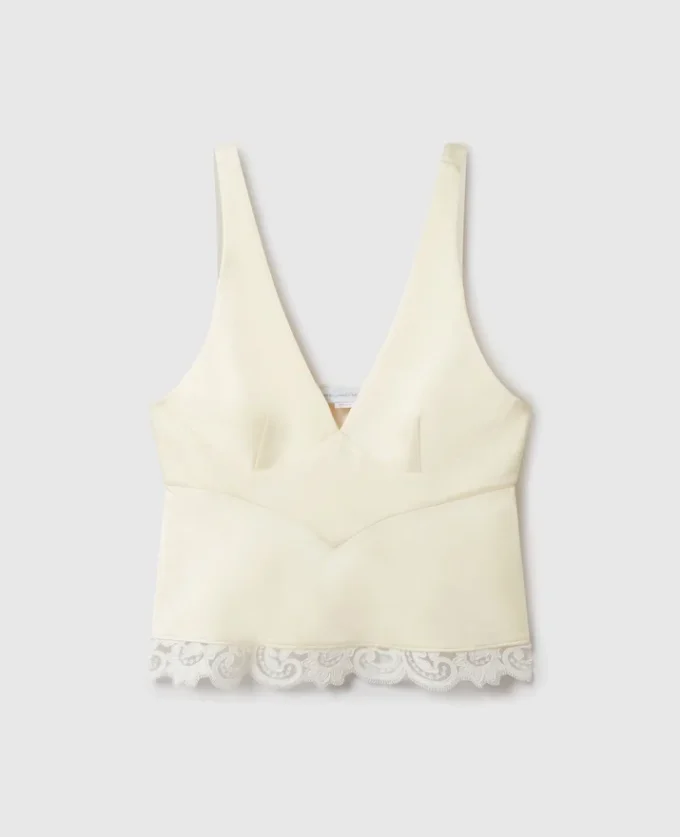 Lace-Trim V-Neck Top Lace-Trim V-Neck Top