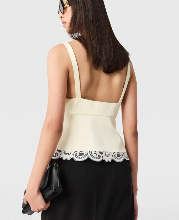 Lace-Trim V-Neck Top Lace-Trim V-Neck Top