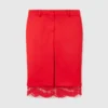 Lace-Trimmed Satin Midi Skirt Lace-Trimmed Satin Midi Skirt