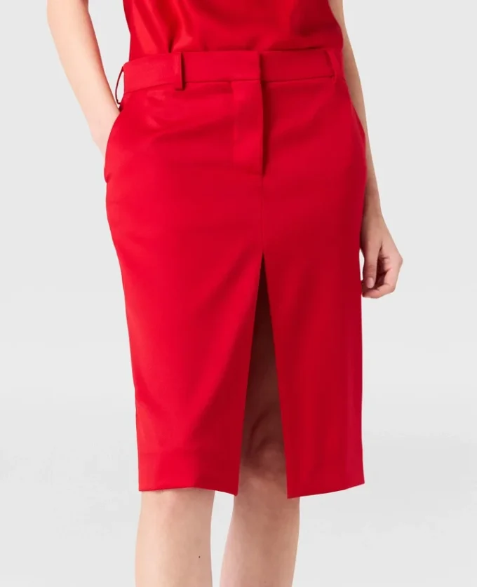 Lace-Trimmed Satin Midi Skirt Lace-Trimmed Satin Midi Skirt