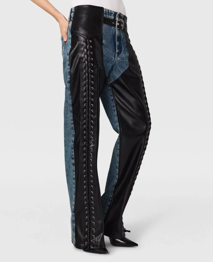 Lace-Up Vegan Chap Jeans Lace-Up Vegan Chap Jeans