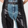 Lace-Up Vegan Chap Jeans Lace-Up Vegan Chap Jeans