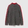 Laced Sleeves Cableknit Turtleneck Sweater Laced Sleeves Cableknit Turtleneck Sweater