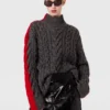 Laced Sleeves Cableknit Turtleneck Sweater Laced Sleeves Cableknit Turtleneck Sweater