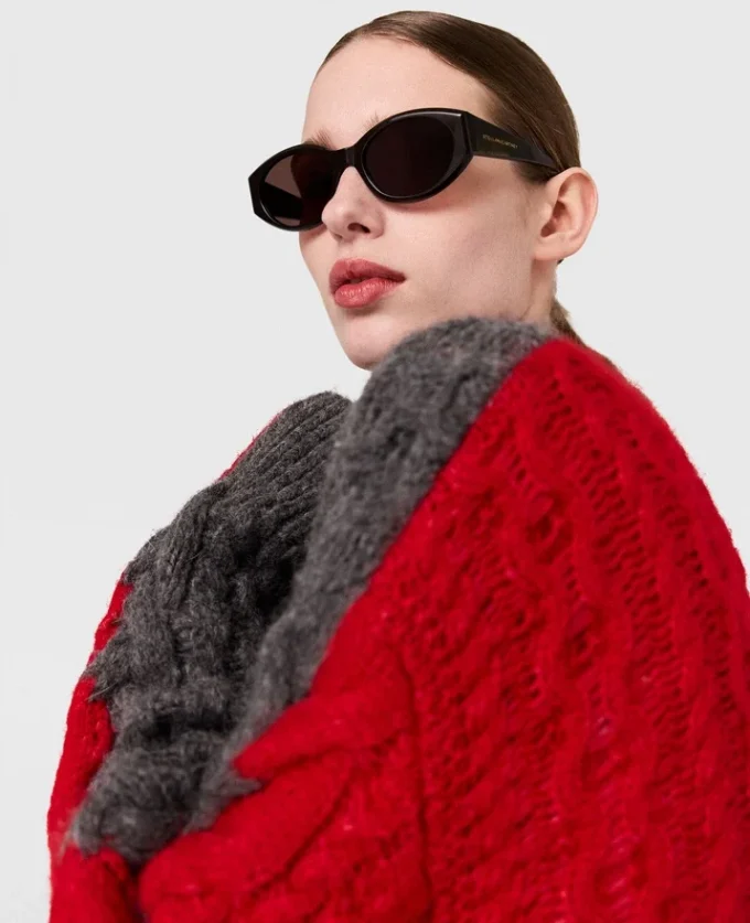 Laced Sleeves Cableknit Turtleneck Sweater Laced Sleeves Cableknit Turtleneck Sweater