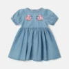 Ladybird-Embroidered Denim Dress Ladybird-Embroidered Denim Dress