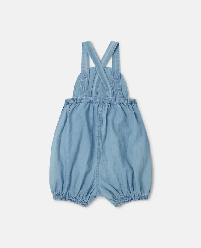 Ladybird-Embroidered Denim Romper Ladybird-Embroidered Denim Romper